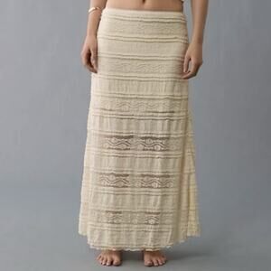 American Eagle Women’s Size LARGE High Waisted Lace Maxie Skirt Blue NWT Hippie